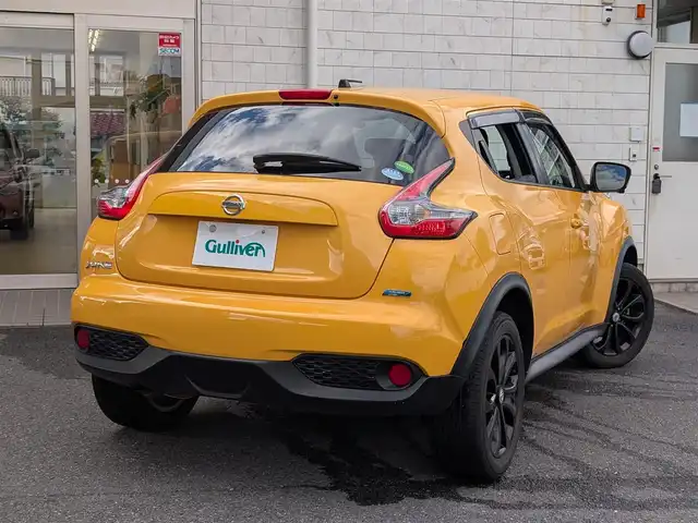 日産 ジューク 15RX Vセレクション 埼玉県 2017(平29)年 8.2万km サンライトイエロー 純正メモリナビ(MJ116D-W)/フルセグテレビ/バックカメラ/アラウンドビュー/ドライブレコーダー(KENWOOD DRV-MR740)/純正フロアマット/純正ドアバイザー/プッシュスタート/ETC2.0/HIDヘッドライト/スマートキー×2/整備記録簿(H29、H30、R1、R2、R5、R6、R7)