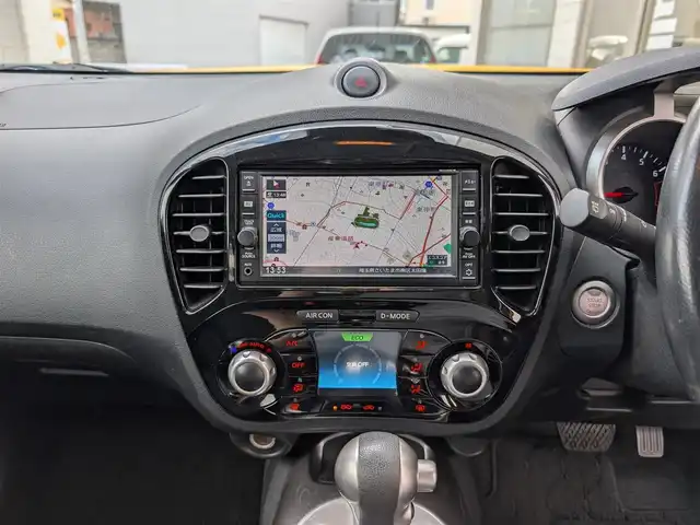 日産 ジューク 15RX Vセレクション 埼玉県 2017(平29)年 8.2万km サンライトイエロー 純正メモリナビ(MJ116D-W)/フルセグテレビ/バックカメラ/アラウンドビュー/ドライブレコーダー(KENWOOD DRV-MR740)/純正フロアマット/純正ドアバイザー/プッシュスタート/ETC2.0/HIDヘッドライト/スマートキー×2/整備記録簿(H29、H30、R1、R2、R5、R6、R7)