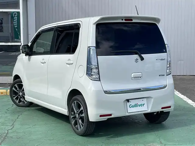 スズキ ワゴンＲ スティングレー T 埼玉県 2015(平27)年 7.7万km クリスタルホワイトP 新車時保証書/取扱説明書/純正SDナビ（CN-R302Z)/　（フルセグTV/BT/CD・DVD/SD/USB/ラジオ)/プッシュスタート/オートライト/HIDヘッドライト/LEDデイライト/ステアリングスイッチ/パドルシフト/クルーズコントロール/アイドリングストップ/スタビリティコントロール（横滑り防止機能）/レーダーブレーキサポート/社外前後ドライブレコーダー/運転席シートヒーター/ETC/社外フロアマット/純正ドアバイザー/タイヤサイズ　　165/55/R15