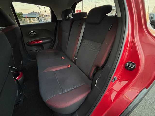 日産 ジューク 15RX アーバンセレクション 宮城県 2013(平25)年 4.3万km パッションレッド 登録時走行距離42485km/純正ナビ/DVD・CD・USB・iPod・VTR・Bluetooth・TV・AM・FM/プッシュスタート/スマートキー/AC/スペアキー有/バックカメラ/フルフラットシート/純正フロアマット/ABS/横滑り防止装置/盗難防止装置/オートライト/フォグランプ/電動格納ミラー