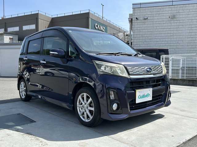 スバル ステラ カスタム R スマートアシスト 山梨県 2013(平25)年 5.2万km アーバンナイトブルークリスタルメタリック 社外ナビ　/ＡＭ　ＦＭ　Ｂｌｕｅｔｏｏｔｈ/ＥＴＣ　/プッシュスタート/オートエアコン　/オートライト/純正ドアバイザー/純正フロアマット/アイドリングストップ/パワーウインドウ/電動格納ミラー/パワステ