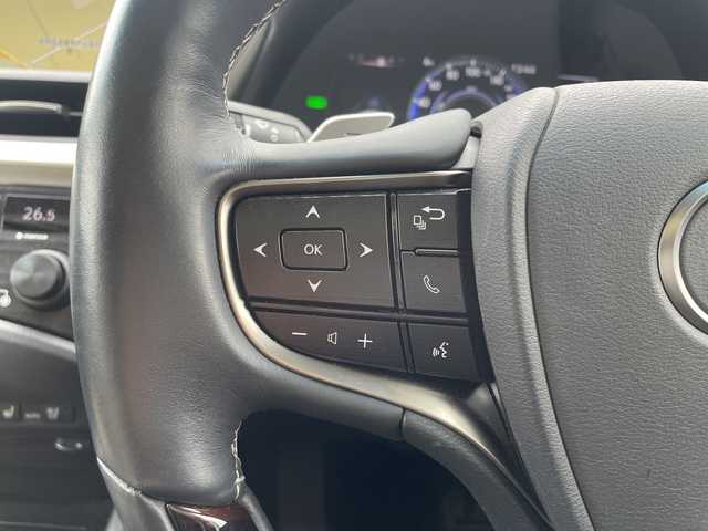 レクサス ＥＳ 300h 長野県 2019(令1)年 2.8万km アイスエクリュマイカメタリック 禁煙車/純正ナビ（CD/フルセグTV/Bluetooth）/セーフティセンス/・プリクラッシュセーフティ/・レーントレーシングアシスト/・アダプティブハイビームシステム/・レーダークルーズコントロール/・ロードサインアシスト/・先行車発進告知機能/・ドライバー異常時対応システム/・パーキングサポートブレーキ/バックカメラ/サンルーフ/ビルトインETC2.0/ドライブレコーダー/前席シートヒーター/前席ベンチレーション/前席パワーシート（運転席メモリー機能付）/ウッドコンビステアリング/パドルシフト/ステアリングスイッチ/ステアリングヒーター/電動パーキングブレーキ/ブレーキホールド/LEDヘッドライト/オートライト/スマートキー/Pスタート/電動格納ミラー/電動リアサンシェード/純正17インチAW/純正フロアマット/社外AWスタッドレス積み込み