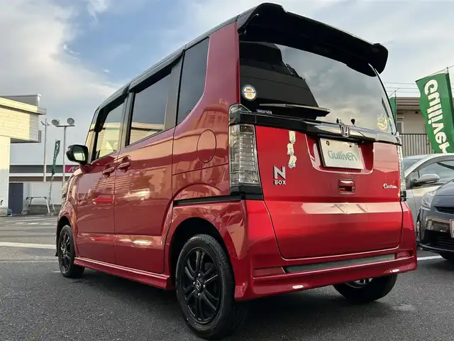 ホンダ Ｎ ＢＯＸ カスタム G Lパッケージ 岡山県 2016(平28)年 8.9万km ミラノレッド 登録時走行距離88303キロ/純正メモリナビ/AM/FM/TV/Bluetooth/SD/DVD/低速域衝突軽減ブレーキ/アイドリングストップ/両側パワースライドドア/バックカメラ/純正14インチAW/HIDヘッドライト/電動格納ミラー/プッシュスタート/スマートキー/ETC
