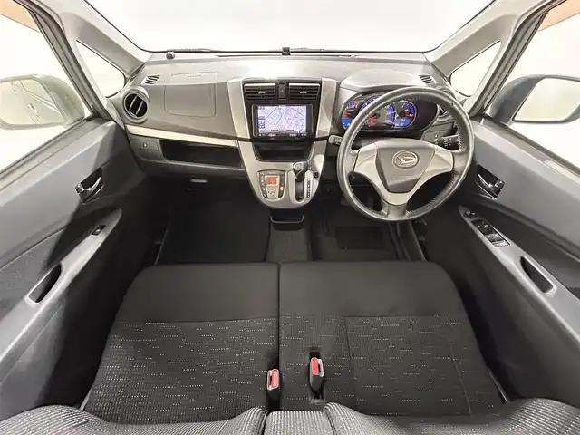 ダイハツ ムーヴ カスタム X VSスマートセレSA 福島県 2014(平26)年 2.7万km ブラックマイカメタリック 社外7インチナビ/CD/DVD/フルセグTV/Bluetooth/衝突軽減ブレーキ/横滑り防止/前方ドライブレコーダー/ETC/バックカメラ/オートライト/LEDヘッドライト/フォグライト/オートエアコン/電動格納ミラー/純正フロアマット/純正ドアバイザー/社外15インチアルミホイール/ISOFIX対応/プッシュスタート/スマートキー