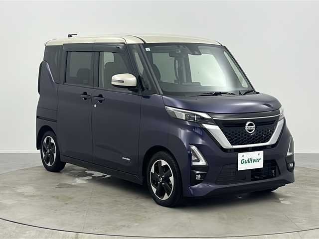 日産 ルークス HWS X プロパイロットED 大阪府 2021(令3)年 2.8万km パープル 社外ナビ　/フルセグTV　BT　DVD再生機能　USB/アラウンドビューモニター　/純正ＥＴＣ　/前後コーナーセンサー　/オートライト/オートハイビーム　/レーンキープアシスト　/ＬＥＤヘッドライト　/両側パワースライドドア/前後ドライブレコーダー/アイドリングストップ/追従型クルーズコントロール/衝突被害軽減システム/純正アルミホイール/純正フロアマット