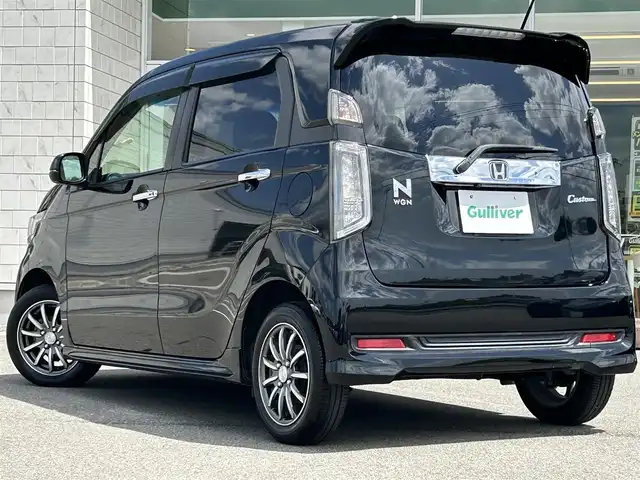 ホンダ Ｎ ＷＧＮ カスタム G Lパッケージ 兵庫県 2015(平27)年 6.7万km スマートブラック 純正SDナビ/ワンセグTV/プッシュスタート/CD/DVD/クルーズコントロール/CTBA/ハーフレザーシート/BTオーディオ/バックカメラ/スマートキー/ステアリングスイッチ/オートライト/オートエアコン/電格ミラー