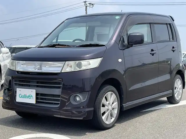 スズキ ワゴンＲ スティングレー X 佐賀県 2009(平21)年 8.6万km ミステリアスバイオレットパール 社外7型HDDナビゲーション「AVN669HD」/・AM/FM/Bluetooth/CD/DVD/フルセグTV//革巻きステアリング/ドアバイザー/スマートキー/プッシュスタート/オートエアコン/ETC/電動格納ドアミラー