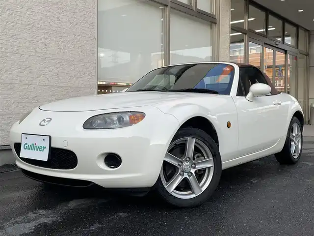 マツダ ロードスター VS 大阪府 2008(平20)年 7.6万km マーブルホワイト 革シート/シートヒーター/HIDヘッドライト/ETC/キーレスキー/スペアキー/CD/ステアリングリモコン/アルミホイール/保証書 取説/禁煙車