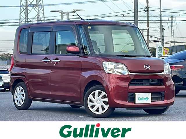 ダイハツ タント X SA 千葉県 2014(平26)年 9.7万km ファイアークォーツレッドM ワンオーナー/純正ナビ/TV/CD/USB/バックカメラ/横滑り防止装置/盗難防止装置/衝突軽減防止装置/オートライト/ステアリングスイッチ/スマートキー/スペアキー１本/リアサンシェード/純正ドアバイザー/プッシュスタート