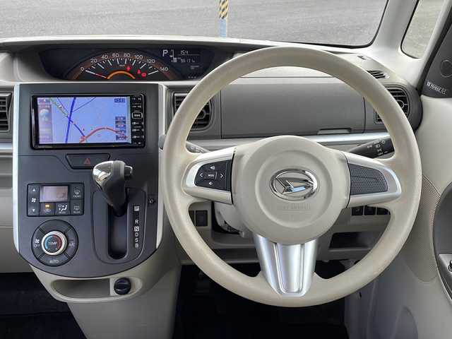 ダイハツ タント X SA 千葉県 2014(平26)年 9.7万km ファイアークォーツレッドM ワンオーナー/純正ナビ/TV/CD/USB/バックカメラ/横滑り防止装置/盗難防止装置/衝突軽減防止装置/オートライト/ステアリングスイッチ/スマートキー/スペアキー１本/リアサンシェード/純正ドアバイザー/プッシュスタート