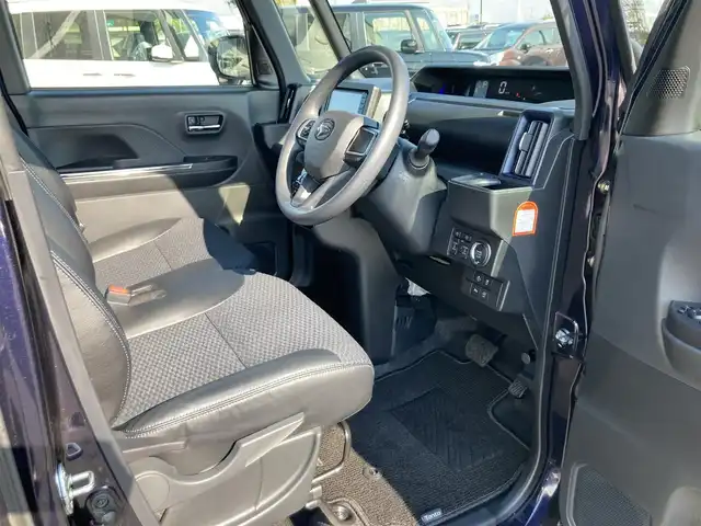 ダイハツ タント カスタム X 鳥取県 2023(令5)年 2.8万km クールバイオレットクリスタルシャイン ４WD/社外ナビ/ワンセグ/DVD/CD/BT/バックカメラ/ETC/スマートアシスト/前後コーナーセンサー/ハーフレザーシート/前席シートヒーター/両側パワースライドドア/LEDヘットライト/フォグライト/オートマチックハイビーム/純正14インチアルミホイール/プッシュエンジンスタート/スマートキー×2/アイドリングストップ/純正フロアマット/ドアバイザー/スタットレスセット積み込み（タイヤ溝5部山）