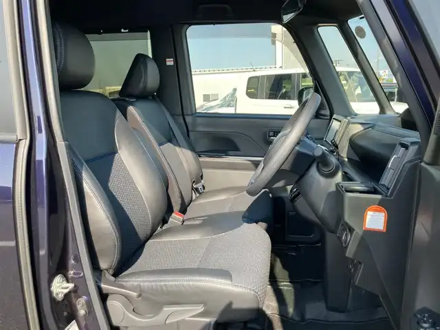 ダイハツ タント カスタム X 鳥取県 2023(令5)年 2.8万km クールバイオレットクリスタルシャイン ４WD/社外ナビ/ワンセグ/DVD/CD/BT/バックカメラ/ETC/スマートアシスト/前後コーナーセンサー/ハーフレザーシート/前席シートヒーター/両側パワースライドドア/LEDヘットライト/フォグライト/オートマチックハイビーム/純正14インチアルミホイール/プッシュエンジンスタート/スマートキー×2/アイドリングストップ/純正フロアマット/ドアバイザー/スタットレスセット積み込み（タイヤ溝5部山）