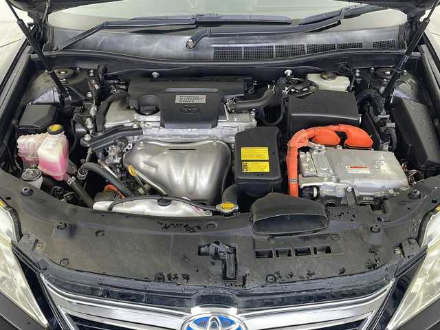 トヨタ カムリ ハイブリット Gパッケージ 栃木県 2012(平24)年 8.7万km アティチュードブラックマイカ 社外ナビ/(BT/AM/FM/CD/DVD/フルセグ）/ビルトインETC/横滑り防止/ステアリングスイッチ/電動格納ミラー/純正フロアマット/純正ホイール/プッシュスタート/スマートキー