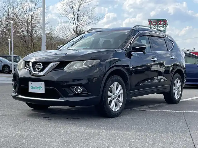 日産 エクストレイル 20X 青森県 2014(平26)年 8.5万km ダイヤモンドブラック ワンオーナー /切り替え式4WD/社外SDナビ/ 　CD/DVD/SD/iPod/BT/フルセグTV/バックカメラ/前席シートヒーター /アイドリングストップ/LEDオートライト/フォグランプ/ルーフレール/社外夏タイヤ付きアルミホイール4本積込/　　(225/65/R17)/ETC