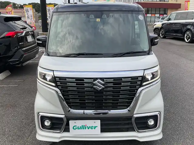スズキ スペーシア カスタム HYBRID XS ターボ 滋賀県 2020(令2)年 4.7万km ピュアホワイトパール/ブラック2トーン ターボ車/スズキセーフティサポート/パナソニック7インチナビ/Bluetooth、CD、DVD、フルセグテレビ/バックカメラ/360°ドライブレコーダー/両側パワースライドドア/ETC/ハーフレザーシート/前席シートヒーター/純正15インチアルミホイール/スペアキー有り/取扱説明書/保証書
