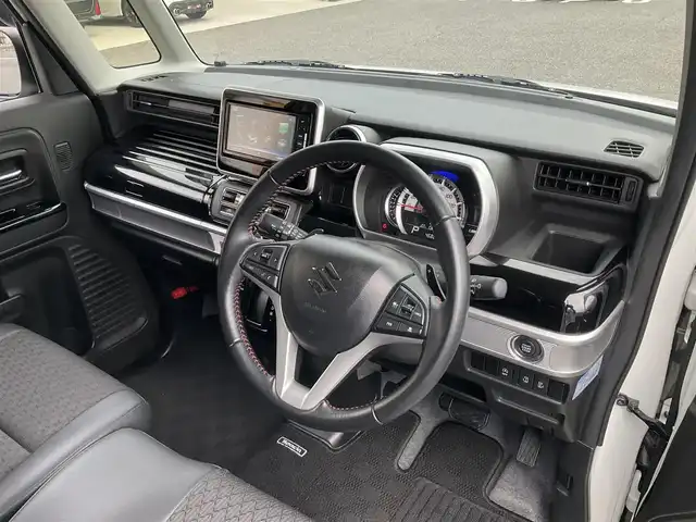 スズキ スペーシア カスタム HYBRID XS ターボ 滋賀県 2020(令2)年 4.7万km ピュアホワイトパール/ブラック2トーン ターボ車/スズキセーフティサポート/パナソニック7インチナビ/Bluetooth、CD、DVD、フルセグテレビ/バックカメラ/360°ドライブレコーダー/両側パワースライドドア/ETC/ハーフレザーシート/前席シートヒーター/純正15インチアルミホイール/スペアキー有り/取扱説明書/保証書