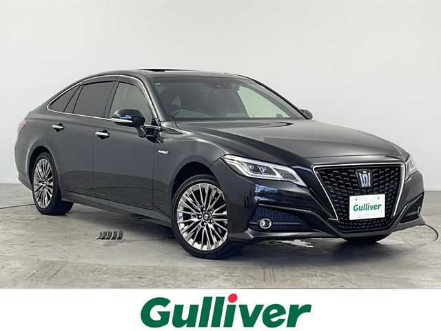 トヨタ クラウン ハイブリッド G－エグゼクティブ Four 愛知県 2019(平31)年 3.5万km プレシャスブラックパール /禁煙//4WD//メーカーナビ//AM/FM/CD/DVD/BD/BT/フルセグ//バックカメラ//ETC//Toyota Safety Sense//プリクラッシュセーフティ//レーントーシングアシスト//レーダークルーズコントロール//ロードサインアシスト//オートハイビーム//ブラインドスポットモニター//パーキングサポートブレーキ//リヤクロストラフィックアラート//先行車発進告知//インテリジェントクリアランスソナー//デジタルインナーミラー//AC100V//カラーヘッドアップディスプレイ//純正18インチAW//本革シート//前席パワーシート//前席シートヒーター、エアシート//三眼LEDヘッドライト//オートライト//フォグランプ//電動格納ウィンカーミラー//センターデフロック//電動パーキングブレーキ//ブレーキホールド//ドライブモード//SPORT/NORMAL/ECO//プッシュスタート//スマートキー//スペアキー//横滑り防止装置//nanoe//リヤサンシェード//純正フロアマット//純正ドアバイザー