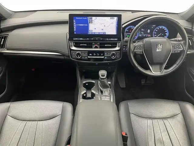 トヨタ クラウン ハイブリッド RS アドバンス 愛知県 2022(令4)年 5.1万km プレシャスホワイトパール 後期型　純正１２．３型ナビ　全方位カメラ　禁煙　デジタルインナーミラー　全周囲ドラレコ　黒革　セーフティセンス　衝突軽減　追従クルコン　ＢＳＭ　フルセグＴＶ　ＤＶＤ　ＡＣ１００Ｖ　シートヒータ　ＥＴＣ2.0 コーナーセンサー　パワーシート　オートハイビーム　LEDオートライト　フォグランプ　