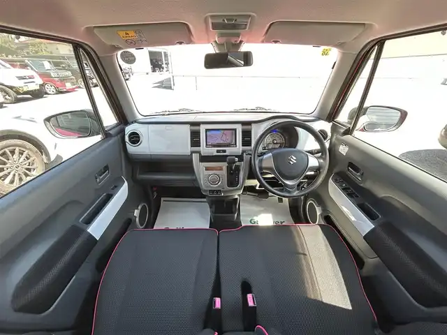 スズキ ハスラー G 山形県 2014(平26)年 8.9万km キャンディピンクメタリック/ホワイト2トーンルーフ 禁煙車/4WD/社外メモリーナビ／フルセグTV/Bluetooth/DVD/CD/SD/USB/AUX/グリップコントロール/ヒルディセント/横滑り防止/プッシュスタート/スマートキー２本/純正フロアマット/スタッドレス車載