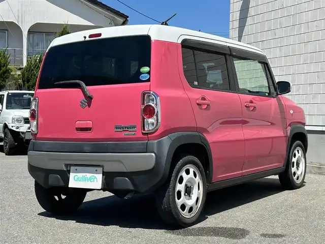 スズキ ハスラー G 山形県 2014(平26)年 8.9万km キャンディピンクメタリック/ホワイト2トーンルーフ 禁煙車/4WD/社外メモリーナビ／フルセグTV/Bluetooth/DVD/CD/SD/USB/AUX/グリップコントロール/ヒルディセント/横滑り防止/プッシュスタート/スマートキー２本/純正フロアマット/スタッドレス車載