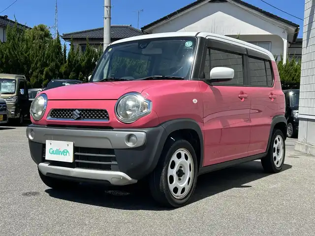 スズキ ハスラー G 山形県 2014(平26)年 8.9万km キャンディピンクメタリック/ホワイト2トーンルーフ 禁煙車/4WD/社外メモリーナビ／フルセグTV/Bluetooth/DVD/CD/SD/USB/AUX/グリップコントロール/ヒルディセント/横滑り防止/プッシュスタート/スマートキー２本/純正フロアマット/スタッドレス車載