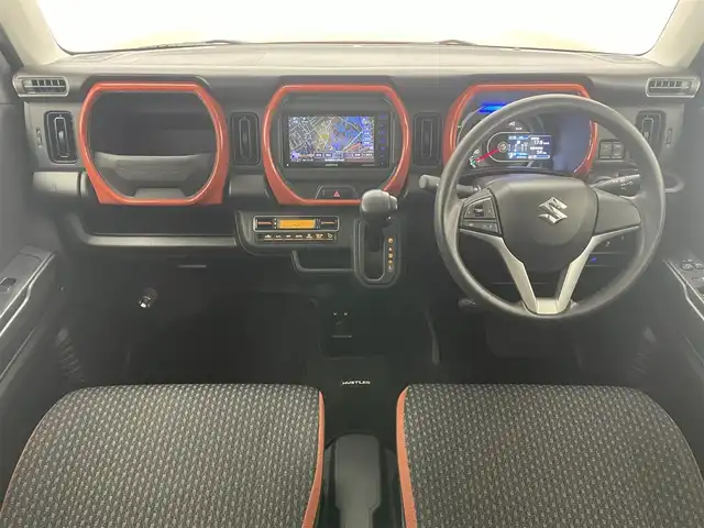 スズキ ハスラー HYBRID G 愛知県 2020(令2)年 2.4万km バーミリオンオレンジ/ガンメタリック2トーン 社外ナビ　シートヒーター　禁煙車　フルセグＴＶ　Ｂｌｕｅｔｏｏｔｈ　ＤＶＤ　デュアルカメラブレーキ　衝突軽減装置　車線逸脱　パーキングセンサー　ＥＴＣ　プッシュスタート　純正フロアマット　ドアバイザー