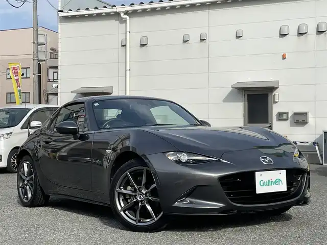 マツダ ロードスター ＲＦ VS 兵庫県 2016(平28)年 5万km マシーングレープレミアムM /メーカーOP ツートンルーフ（ブラック）//ブラウンレザーシート//シートヒーター（運転席、助手席）//BOSEサウンド//純正ナビ//地デジ/DVD/BT/USB//ステアリングリモコン//パドルシフト//オートLEDヘッドランプ//純正17インチAW//ETC//BSM（ブラインドスポットモニタリング）//HBC（ハイビームコントロールシステム）//車線逸脱警報システム//RCTA（リヤクロストラフィックアラート）//スペアキー