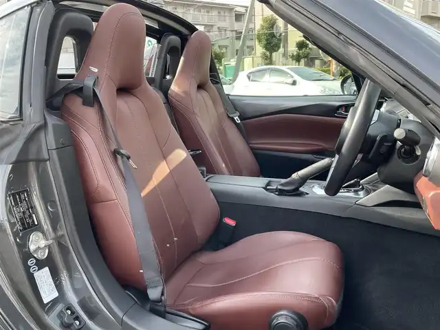 マツダ ロードスター ＲＦ VS 兵庫県 2016(平28)年 5万km マシーングレープレミアムM /メーカーOP ツートンルーフ（ブラック）//ブラウンレザーシート//シートヒーター（運転席、助手席）//BOSEサウンド//純正ナビ//地デジ/DVD/BT/USB//ステアリングリモコン//パドルシフト//オートLEDヘッドランプ//純正17インチAW//ETC//BSM（ブラインドスポットモニタリング）//HBC（ハイビームコントロールシステム）//車線逸脱警報システム//RCTA（リヤクロストラフィックアラート）//スペアキー