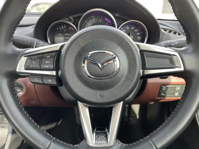 マツダ ロードスター ＲＦ VS 兵庫県 2016(平28)年 5万km マシーングレープレミアムM /メーカーOP ツートンルーフ（ブラック）//ブラウンレザーシート//シートヒーター（運転席、助手席）//BOSEサウンド//純正ナビ//地デジ/DVD/BT/USB//ステアリングリモコン//パドルシフト//オートLEDヘッドランプ//純正17インチAW//ETC//BSM（ブラインドスポットモニタリング）//HBC（ハイビームコントロールシステム）//車線逸脱警報システム//RCTA（リヤクロストラフィックアラート）//スペアキー