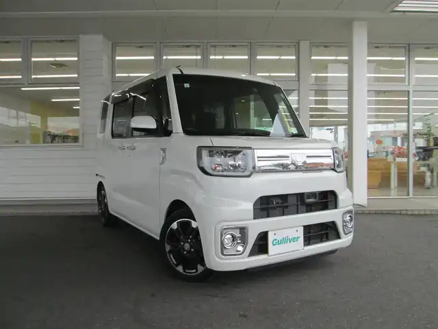 ダイハツ ウェイク G ターボ　レジャーエディション SA Ⅱ 千葉県 2017(平29)年 12.1万km パールホワイトⅢ ワンオーナー/純正8型SDナビ、フルセグTV(キャンセラー有)/バックカメラ/純正オーディオ【DVD/CD/BT/SD/USB】/純正後席フリップダウンモニター/両側パワースライドドア/LEDヘッドライト&LEDフォグランプ/革巻きステアリング/純正ナビ連動前方ドライブレコーダー/ETC/スペアキー/取扱説明書/新車時保証書/ダイハツ整備記録簿(H30/R1/2/3/4/6)