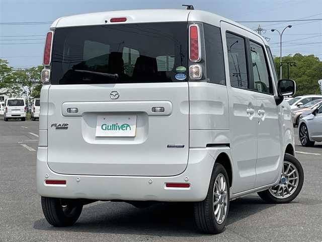マツダ フレアワゴン ハイブリッド XS 道央・札幌 2018(平30)年 10.5万km ピュアホワイトP ４WD/社外メモリーナビ/AM/FM/BT/ワンセグ/衝突被害軽減ブレーキ/横滑り防止装置/レーンキープアシスト/リヤパーキングセンサー/ビルトインETC/ドライブレコーダー/アイドリングストップ/PWRMODE/両側パワースライドドア/前席シートヒーター/プッシュスタート/スマートキー/ハロゲンヘッドライト/オートライト/ヘッドライトレベライザー/電動格納ミラー/ヒーテッドドアミラー/純正フロアマット