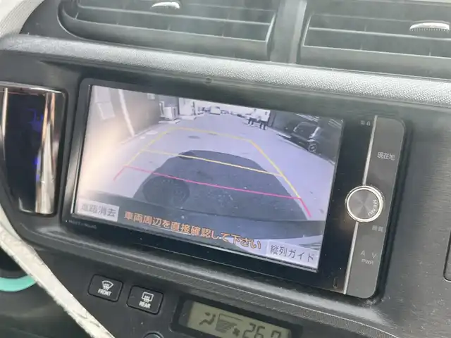 トヨタ アクア S 滋賀県 2012(平24)年 4.8万km ブラックマイカ 純正７インチナビ/【Bluetooth/CD/DVD/フルセグTV/SD】/モデリスタエアロ/ETC/D/Nシートヒーター/オートライト/純正フロアマット/プッシュスタート/ステアリングリモコン/スマートキー