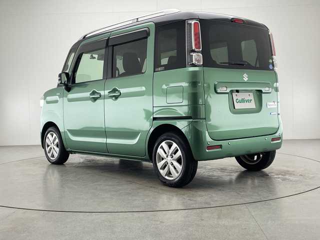 スズキ スペーシア HYBRID X 2トーン 宮崎県 2019(平31)年 3.1万km ツールグリーンパールメタリック/ブラック2トーン 社外ナビ(MDV-D706BTW)/CD/DVD/AM/FM/SD/Bluetooth/フルセグ/両側パワースライドドア/アイドリングストップ/横滑り防止装置/車線逸脱警報/コーナーセンサー/電動格納ミラー/ウィンカーミラー/ドライブレコーダー/バックカメラ/シートヒーター/フロアマット/サイドバイザー/LEDヘッドライト/サーキュレーター/ETC