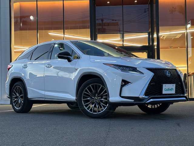 レクサス ＲＸ 200t Fスポーツ 宮城県 2017(平29)年 8.3万km ホワイトノーヴァガラスフレーク 登録時走行距離82558km/純正SDナビ/フルセグTV/Bluetooth/ウェルカムライト/サンルーフ/ETC/パドルシフト/純正フロアマット/電動リアゲート/オートマチックハイビーム/ステアリングヒーター/ナノイー/追従クルーズコントロール/ステアリングリモコン/アイドリングストップ/LEDヘッドライト/フォグランプ/衝突軽減ブレーキ/レザーシート/純正アルミホイール/スマートキー