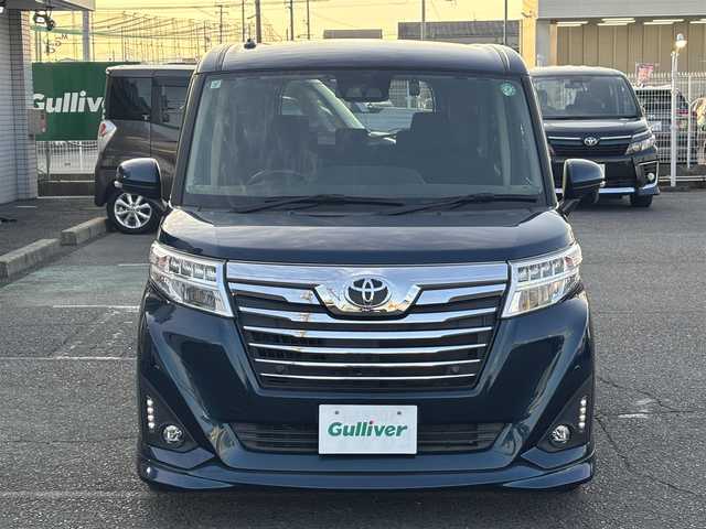 トヨタ ルーミー カスタムG 愛知県 2019(令1)年 1.5万km レーザーブルークリスタルシャイン /禁煙/ワンオーナー//ディーラー整備記録簿R3.4.6//純正9型ナビ/フルセグ/BT/CD/DVD/MSV//バックカメラ/ビルトインETC/純正ドラレコ//純正12型フリップダウンモニター//両側パワースライドドア//革巻きステア/ステアスイッチ//前席シートヒーター/シートリフター//クルーズコントロール//先行車発進告知/アイドリングストップ/横滑り防止//LDA/PCS//純正14インチAW//プッシュスタート/スマートキー//LEDオートライト/オートハイビーム/LEDフォグ//オートリトラウィンカーミラー//リアロールサンシェード//シートバックテーブル//コーナーセンサー//純正フロアマット//純正ドアバイザー//保証書//取扱説明書//スペアスマートキー有り