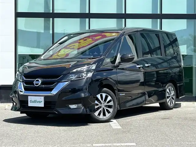 日産 セレナ ハイウェイスター プロパイロットED 和歌山県 2016(平28)年 5.2万km ダイヤモンドブラック 社外7インチナビ（AVIC-MRZ99）/バックカメラ/BT/CD/DVD/衝突被害軽減ブレーキ/レーンキープアシスト/プロパイロット/オートライト/前後コーナーセンサー/フリップダウンモニター（HDMI＆SDカード）/両側パワスラ/ハンズフリーオートスライド/前方ドラレコ/ビルトインETC/LEDヘッドライト/フォグランプ/後席ロール式サンシェード/ステアリングリモコン/オートホールド