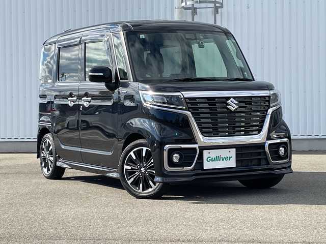 スズキ スペーシア カスタム HYBRID XS 愛媛県 2019(平31)年 5.5万km ブルーイッシュブラックパール3 カロッツェリア製ナビ/デュアルセンサーブレーキサポート　/Ｂｌｕｅｔｏｏｔｈ　/ＴＶ　/両側パワスラ　/バックカメラ　/ドラレコ　/ステアリングスイッチ　/シートヒーター　/パーキングセンサー　/ＬＥＤライト　/ＥＴＣ/スマートキー/コーナーセンサー/レーンアシスト/衝突軽減