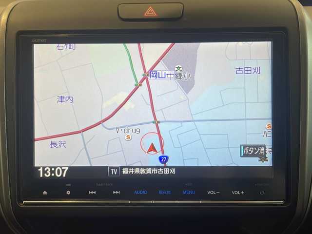 ホンダ フリード G ホンダセンシング 福井県 2016(平28)年 6.1万km モダンスティールM HondaSENSING/純正9インチプレミアムインターナビ/ （VXM-175VFNi）/   AM FM CD DVD Bluetooth SD MusicRack/フルセグTV/バックモニター/ビルトインETC/両側パワースライドドア/アダプティブクルーズコントロール/アイドリングストップ/ステアリングスイッチ/ウォークスルー/純正15インチアルミホイール/本革巻ステアリング/電動格納ミラー/ドアバイザー/スマートキー＆プッシュスタート