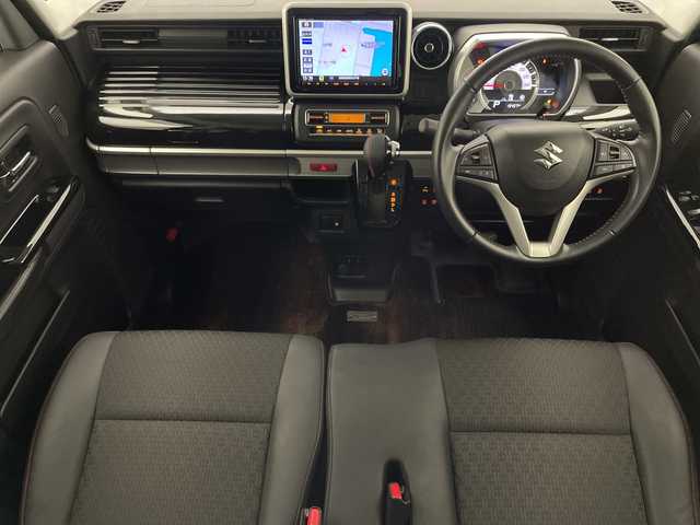 スズキ スペーシア カスタム HYBRID XS 宮崎県 2021(令3)年 2万km フェニックスレッドパール/ブルーイッシュブラックパール 純正ナビ/Ｂｌｕｅｔｏｏｔｈ　/フルセグＴＶ/ＣＤ／ＤＶＤ　/両側パワースライドドア/クルーズコントロール/黒ハーフレザーシート/ドライブレコーダー/バックカメラ　/デュアルブレーキサポート　/コーナセンサー　/レーンキープアシスト/Ｄ席シートヒーター/スマートキー/プッシュスタート