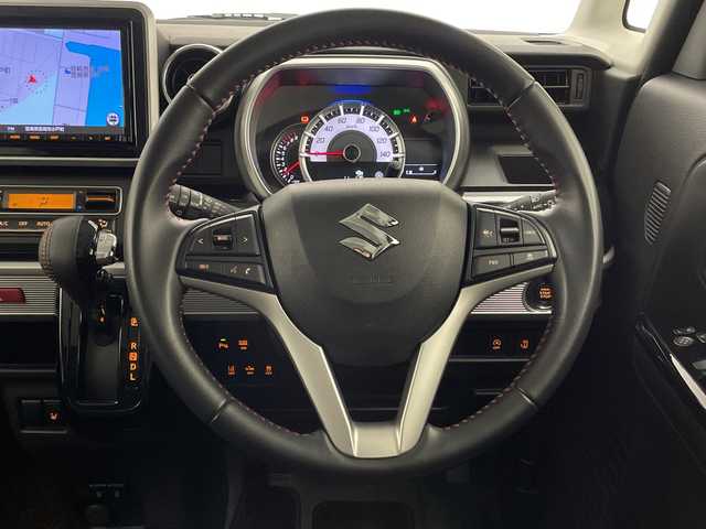 スズキ スペーシア カスタム HYBRID XS 宮崎県 2021(令3)年 2万km フェニックスレッドパール/ブルーイッシュブラックパール 純正ナビ/Ｂｌｕｅｔｏｏｔｈ　/フルセグＴＶ/ＣＤ／ＤＶＤ　/両側パワースライドドア/クルーズコントロール/黒ハーフレザーシート/ドライブレコーダー/バックカメラ　/デュアルブレーキサポート　/コーナセンサー　/レーンキープアシスト/Ｄ席シートヒーター/スマートキー/プッシュスタート