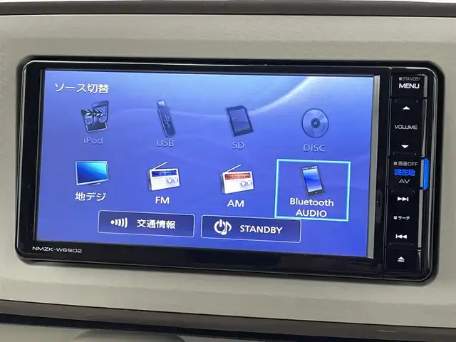 ダイハツ ムーヴ キャンバス X メイクアップ リミテッド SAⅢ 熊本県 2018(平30)年 2.8万km パールホワイトⅢ/ナチュラルベージュマイカメタリック 2トーン 禁煙車　/純正ナビNMZK-W69D2（ＣＤ・ＤＶＤ・フルセグ・ＢＴ・ＳＤ・ＵＳＢ）/全周囲カメラ　/ＥＴＣ　/両側パワースライドドア　/衝突軽減ブレーキ　/横滑り防止　/アイドリングストップ/純正フロアマット　/オートライト/フォグライト/スマートキー/プッシュスタート/保証書/取扱説明書