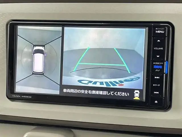 ダイハツ ムーヴ キャンバス X メイクアップ リミテッド SAⅢ 熊本県 2018(平30)年 2.8万km パールホワイトⅢ/ナチュラルベージュマイカメタリック 2トーン 禁煙車　/純正ナビNMZK-W69D2（ＣＤ・ＤＶＤ・フルセグ・ＢＴ・ＳＤ・ＵＳＢ）/全周囲カメラ　/ＥＴＣ　/両側パワースライドドア　/衝突軽減ブレーキ　/横滑り防止　/アイドリングストップ/純正フロアマット　/オートライト/フォグライト/スマートキー/プッシュスタート/保証書/取扱説明書