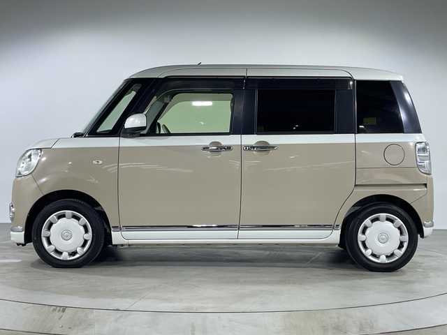 ダイハツ ムーヴ キャンバス G メイクアップ SA Ⅲ 福岡県 2018(平30)年 5.3万km パールホワイトⅢ/ナチュラルベージュマイカメタリック 2トーン 禁煙車/社外メモリナビ/・CD/DVD/BT/フルセグTV/・バックモニター/スマートアシスト３/両側パワースライドドア/ドライブレコーダー前後/LEDヘッドライト/・オートライト/・フォグランプ/スマートキー/・スペアキー/・プッシュスタート/アイドリングストップ/純正フロアマット/純正ドアバイザー