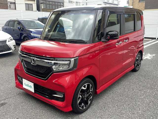 ホンダ Ｎ ＢＯＸ 2トン カスタム G L ターボ ホンダセンシング 広島県 2020(令2)年 6.1万km ミラノレッド /登録時走行距離/　　　　　　　61027キロ/Honda SENSING/ナビ装着用スペシャルパッケージ/オートリトラミラー/アレルクリーンプラスシート/プラズマクラスター/リア左側パワースライドドア/リア右側パワースライドドア/前席用i-サイドエアバッグシステム/サイドカーテンエアバッグシステム(前席/後席対応)/ブラック塗装＋切削 15インチアルミホイール/プライムスムース＆トリコットコンビシート/運転席＆助手席シートヒーター/2トーン塗装/スペアキー×１/ビルトインETC/新車時整備手帳/　　【保証書】/取扱説明書/