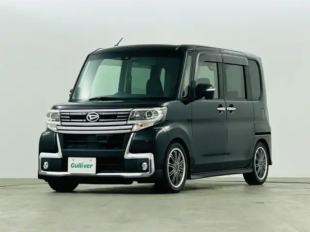 ダイハツ タント カスタム RS トップED SAⅡ 福島県 2016(平28)年 10.8万km ブラックマイカメタリック 純正メモリナビゲーション　/・バックカメラ　/・ドライブレコーダー　/・ETC/両側パワースライドドア　/衝突被害軽減システム　/ハーフレザーシート　/コーナーセンサー　　/プッシュスタート　/・スマートキー　/・スペアキー　/LEDヘッドライト/オートライト/・フォグライト/純正フロアマット/電動格納ウィンカーミラー/純正ドアバイザー/後席サンシェード/取扱説明書/・保証書