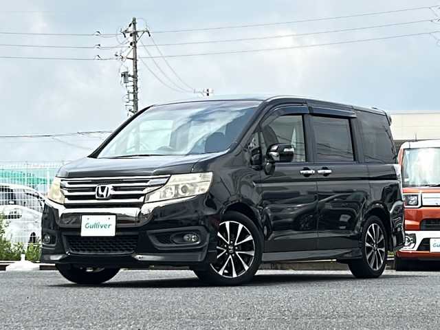 ホンダ ステップワゴン スパーダ Z クールスピリット 愛知県 2013(平25)年 9.2万km プレミアムスパークルブラックパール /禁煙/整備記録簿H25.26.28.30.R6//純正ナビ/TV//バックカメラ/ETC//両側パワースライドドア//革巻きステア/ステアスイッチ/パドルシフト//ACC/ECON/アイドリングストップ//クルーズコントロール/横滑り防止機能/盗難防止装置//純正17インチAW//HIDヘッドライト/オートライト/フォグランプ//電動格納ウィンカーミラー//純正フロアマット//ドアバイザー//シートリフト//保証書//ナビ取説//スペアスマートキー有