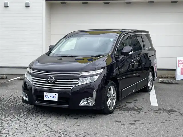 日産 エルグランド 250ハイウェイスター 青森県 2013(平25)年 14万km オーロラモーヴ (株)IDOMが運営する【じしゃロン青森店】の自社ローン専用車両になりますこちらは現金、またはオートローンご利用時の価格です。自社ローンご希望の方は別途その旨お申付け下さい。/純正8インチSDナビ/　Bluetooth フルセグTV DVD CD AUX iPod USB/ALPINE10.2インチフリップダウンモニター/バックカメラ/片側パワースライドドア/横滑り防止装置/ハーフレザーシート/助手席二列目オットマン/オートヘッドライト/フロントフォグライト/リアオートエアコン/ビルトインETC/純正フロアマット/スペアキー