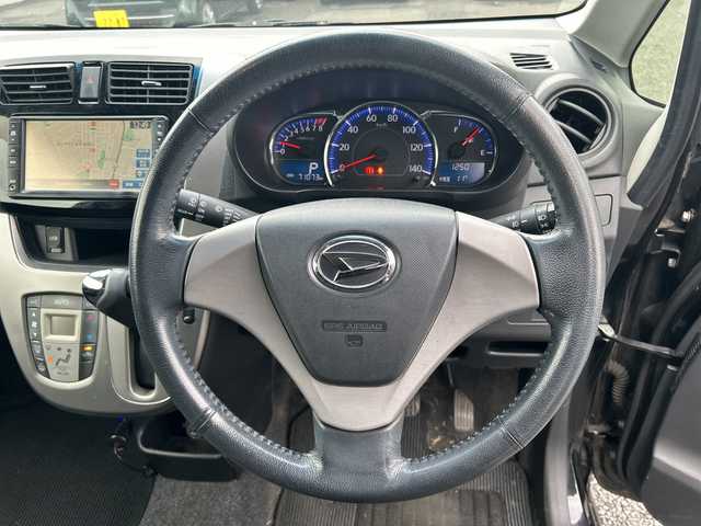 ダイハツ ムーヴ カスタム X LTD 東京都 2014(平26)年 7.1万km ブラックマイカメタリック 純正ナビ/バックカメラ/CD/AUX/USB/純正フロアマット/オートライト/LEDヘッドライト/社外アルミR14/前後ドライブレコーダー/パワーステアリング/パワーウィンドウ/スマートキー/取扱説明書/保証書