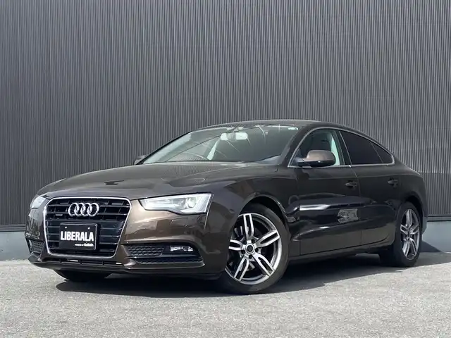 アウディ Ａ５ SB 2．0 TFSI クワトロ 栃木県 2014(平26)年 4.9万km ティークブラウンメタリック 社外18インチAW/社外ドラレコ/バックカメラ/純正ナビ/フルセグ /パワーシート/シートヒーター/黒革レザー/ETC/HID