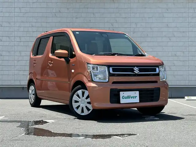 スズキ ワゴンＲ HYBRID FX 長野県 2017(平29)年 6.4万km リフレクティブオレンジM 純正フルセグナビ/全方位カメラ/4WD/ワンオーナー/純正ビルトインETC/レーンアシスト/純正フロアマット/スペアキー